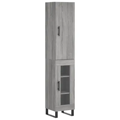 vidaXL Visoka omara siva sonoma 34,5x34x180 cm inženirski les