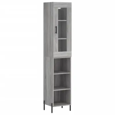 vidaXL Visoka omara siva sonoma 34,5x34x180 cm inženirski les