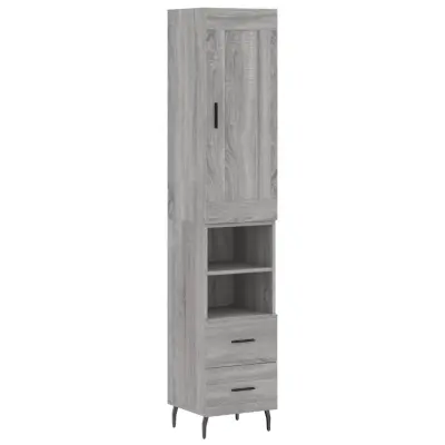 vidaXL Visoka omara siva sonoma 34,5x34x180 cm inženirski les