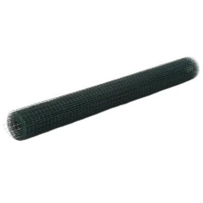 vidaXL Žična mreža za ograjo jeklo s PVC oblogo 10x1,5 m zelena