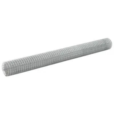 vidaXL Žična mreža za ograjo pocinkano jeklo 10x1,5 m srebrna