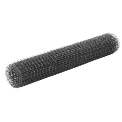 vidaXL Žična mreža za ograjo jeklo s PVC oblogo 10x1 m siva