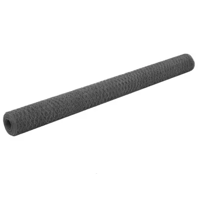 vidaXL Žična mreža za ograjo jeklo s PVC oblogo 25x1,5 m siva