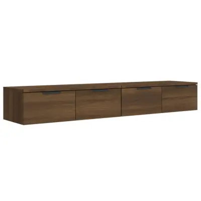 vidaXL Stenska omarica 2 kosa rjavi hrast 68x30x20 cm konstruiran les