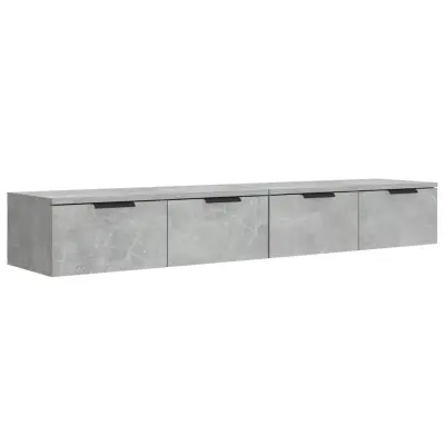 vidaXL Stenska omarica 2 kosa betonsko siva 68x30x20 cm konstr. les