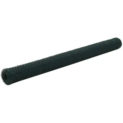 vidaXL Žična mreža za ograjo jeklo s PVC oblogo 25x1,5 m zelena