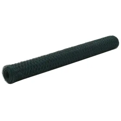 vidaXL Žična mreža za ograjo jeklo s PVC oblogo 25x1,2 m zelena