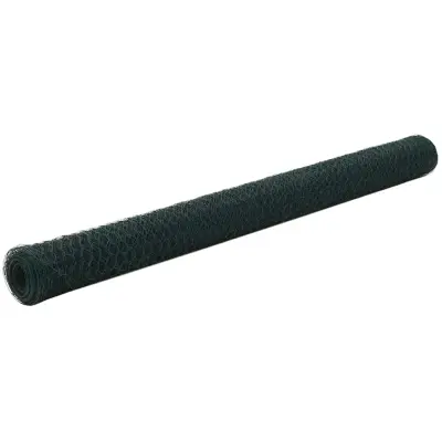 vidaXL Žična mreža za ograjo jeklo s PVC oblogo 25x1,5 m zelena