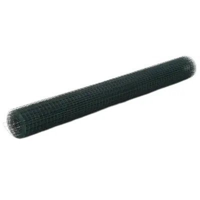vidaXL Žična mreža za ograjo jeklo s PVC oblogo 25x1,5 m zelena