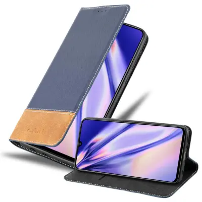 Cadorabo Case, združljiv s Samsungom v temno modro rjavi barvi - zaščitni pokrov z magnetnim zapiranjem, stoječo funkcijo in režo za kartico