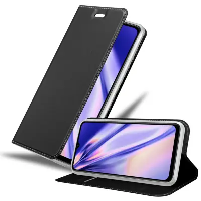 Cadorabo Case, združljiv s Samsungom v elegantnem črnem - zaščitnem pokrovu z magnetnim zapiranjem, stoječo funkcijo in režo za kartico