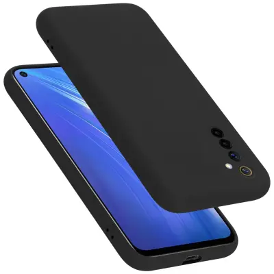 CADORABO Ohišje, združljiv z Realme v tekoči črni barvi - zaščitni pokrov iz fleksibilnega silikona TPU