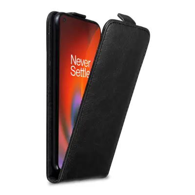 Cadorabo Case, združljiv z OnePlus v Night Black - Zaščitni pokrov v zasnovi Flip z magnetnim zapiranjem