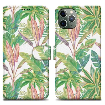 CADORABO Ohišje, združljiv z Apple - Design Green Rainforest št. 8 - Zaščitni pokrov z magnetnim zapiranjem, funkcijo stojala in režo za kartico