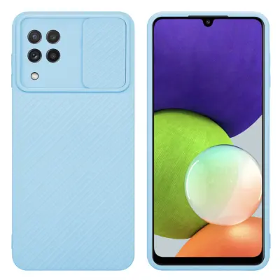 CADORABO Ohišje, združljiv s Samsungom v Bonbon Light Blue - Zaščitni pokrov iz fleksibilnega silikona TPU in z zaščito pred kamero