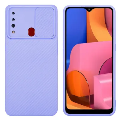 CADORABO Ohišje, združljiv s Samsungom v Bonbon Purple - Zaščitni pokrov, narejen iz fleksibilnega silikona TPU in z zaščito pred kamero