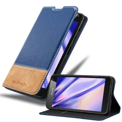 CADORABO Ohišje, združljiv z Nokia v temno modro rjavi barvi - zaščitni pokrov z magnetnim zapiranjem, stoječo funkcijo in režo za kartico