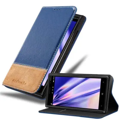 CADORABO Ohišje, združljiv z Nokia v temno modro rjavi barvi - zaščitni pokrov z magnetnim zapiranjem, stoječo funkcijo in režo za kartico