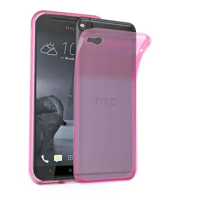Cadorabo Case, združljiv s HTC v prozorni roza - zaščitni pokrov, narejen iz fleksibilnega silikona TPU