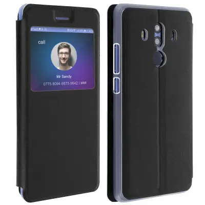 Folio ovitek z okencem Funkcija video podpore - crna str. Huawei Mate 10 Pro
