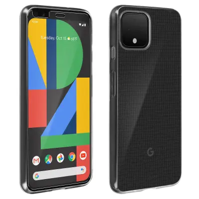 360° zašcitni paket: Silikonsko ohišje, film iz kaljenega stekla v gelu - prozoren str. Google Pixel 4