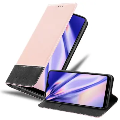 Cadorabo Case, združljiv s Samsungom v rose Gold Black - zaščitni pokrov z magnetnim zapiranjem, stoječo funkcijo in režo za kartico