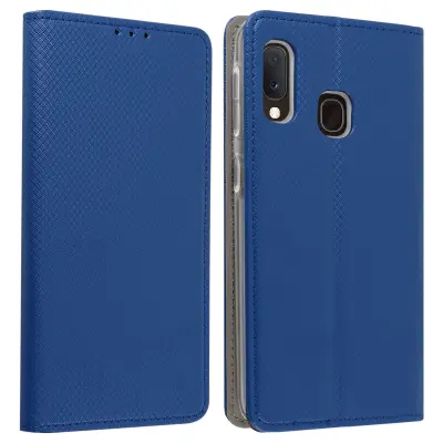 Folio etui Držalo za kartice in stojalo za video, magnetni zavihek - polnocno modra str. Samsung Galaxy A20e