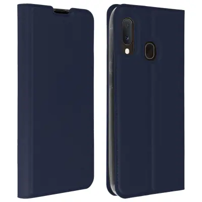 Zašcitna prevleka Držalo za kartico in nosilec za video, satenast ucinek - polnocno modra str. Samsung Galaxy A20e