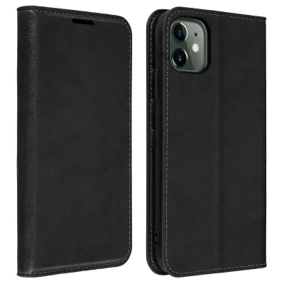 Etui, držalo za kartice in stojalo za video iz pravega usnja - crna str. Apple iPhone 11