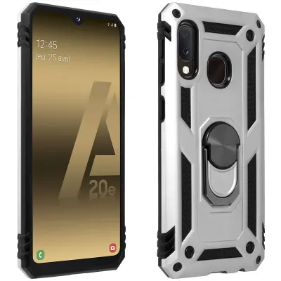 Torbica, odporna na udarce, s kovinskim držalom za obrocke - srebrna str. Samsung Galaxy A20e