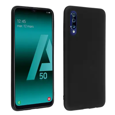 Zašcitni etui iz silikonskega gela, tanek in odporen - crn str. Samsung Galaxy A50