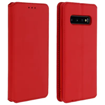 Folio Cover Držalo za kartice in stojalo za video - rdeca str. Samsung Galaxy S10