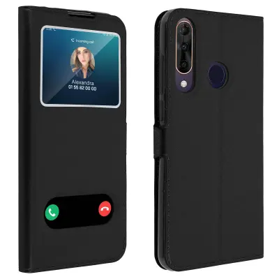 Dvojna zašcitna torbica z ucinkom teksture - crna str. Wiko View 3 Pro