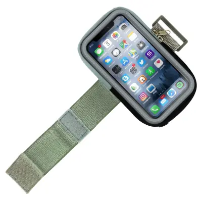 Športni trak z vodotesno torbico, funkcija dotika - crn str. Pametni telefoni do 6,1 palca