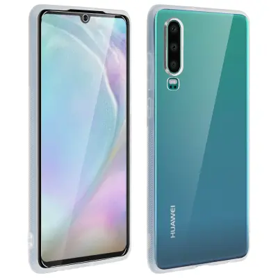 Popolna 360° zašcita: ohišje iz kaljenega stekla s filmom iz silikonskega gela - prozorno str. Huawei P30