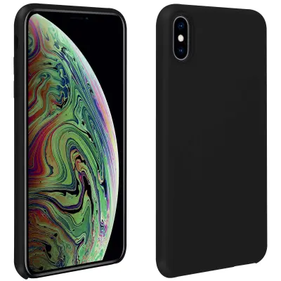Poltrda silikonska zašcitna torbica z mehkim zakljuckom na dotik - crna str. Apple iPhone XS Max
