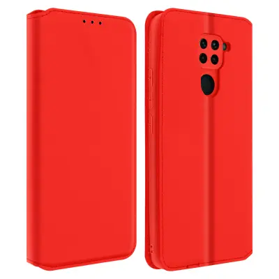 Xiaomi Redmi Note 9 Folio Case Držalo za kartice in stojalo za video, magnetni preklop - rdec