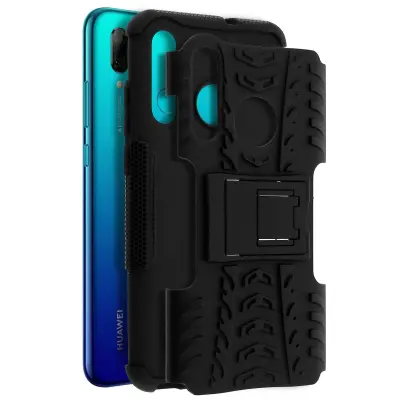 Zašcitna torbica, odporna proti udarcem, z integriranim stojalom - crna str. Huawei P Smart Plus 2019 in P Smart 2019