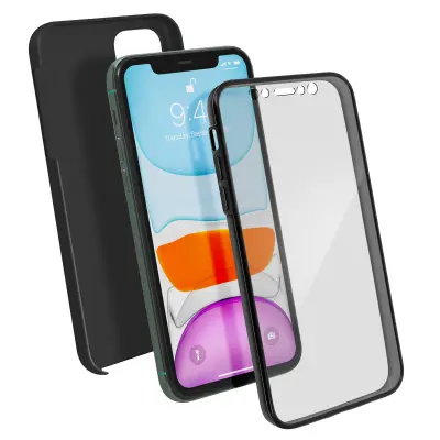 Integralna lupina: mehka sprednja stran in trda zadnja stran - crna str. Apple iPhone 11