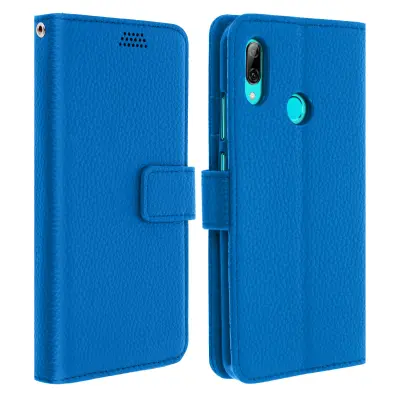 Folio Case Držalo za kartice in Video Držalo, Grained Effect - Modra str. Huawei P Smart 2019 / Honor 10 Lite