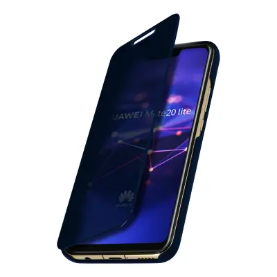 Izjemno tanek preklopni etui s funkcijo stojala, ucinek ogledala - polnocno modra str. Huawei Mate 20 Lite