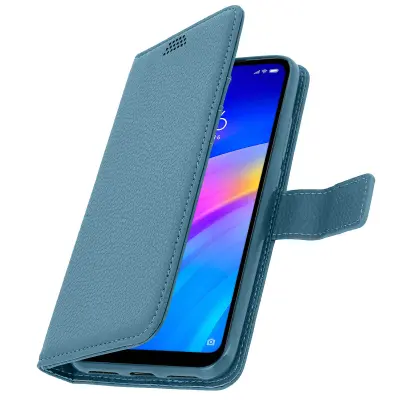 Folio Case Držalo za kartice in stojalo za video, zrnat ucinek - modra str. Xiaomi Redmi 7