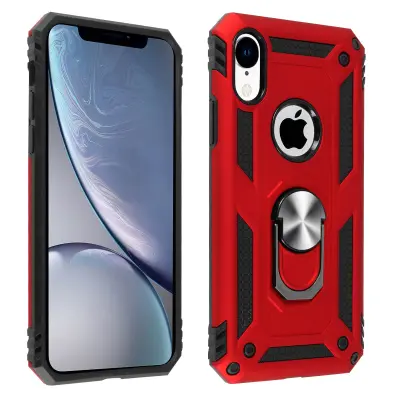 Torbica, odporna na udarce, s kovinskim držalom za obrocke - rdeca str. Apple iPhone XR