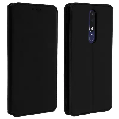 Folio Cover Držalo za kartice in stojalo za video - crna str. Nokia 3.1 Plus