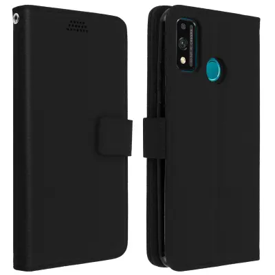 Torbica za denarnico Honor 9X Lite in preklopna podpora za video, popolna zašcita - crna