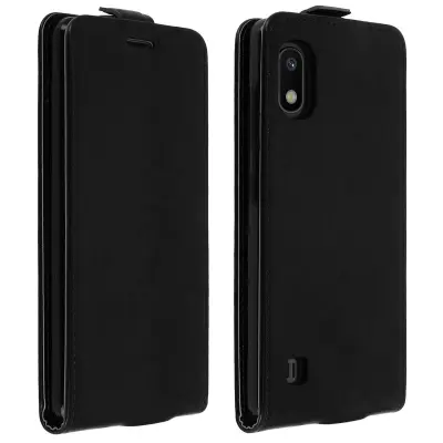 Vertikalna preklopna torbica z držalom za kartice, gladek ucinek - crna str. Samsung Galaxy A10