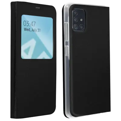 Izjemno tanek ovitek za okna s popolno zašcito za Samsung Galaxy A51 - crn