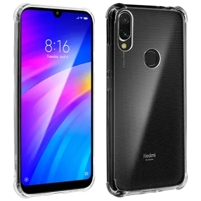 Mehka torbica z ojacanimi vogali, tanka in lahka - prozorna str. Xiaomi Redmi 7