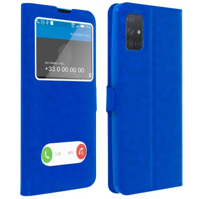 Samsung Galaxy A71 Quick Release Window Stand Case - modra