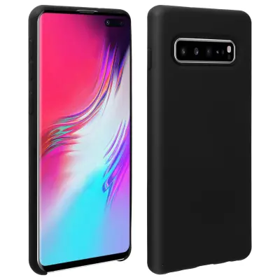 Poltrda silikonska zašcitna torbica z mehkim zakljuckom na dotik - crna str. Samsung Galaxy S10 Plus